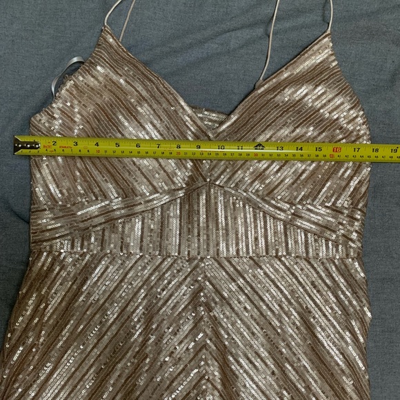 Adrianna Papell Gold sequined formal gown size 14 - Picture 11 of 11